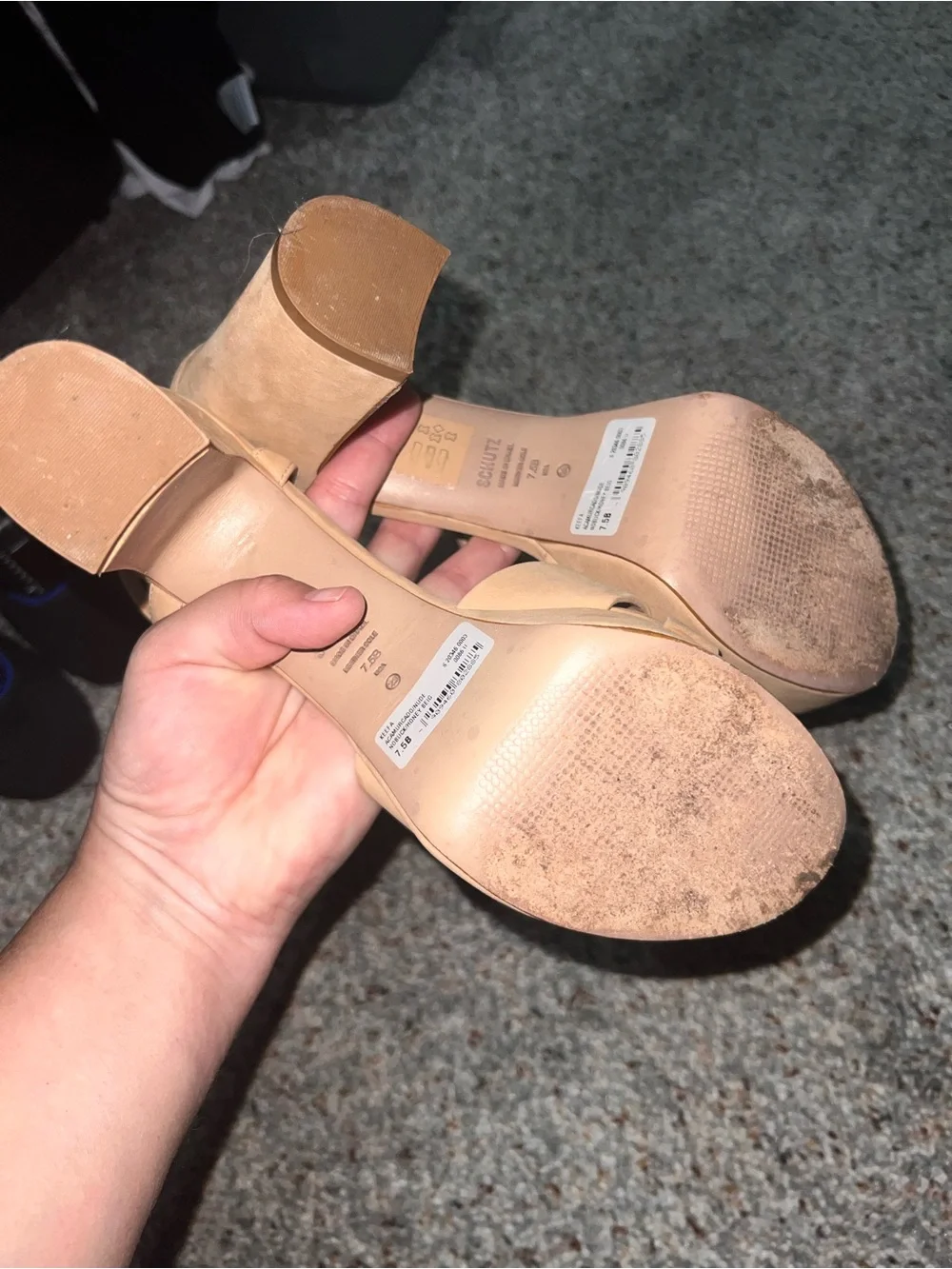 SCHUTZ Beige Crisscross Slingback Sandals